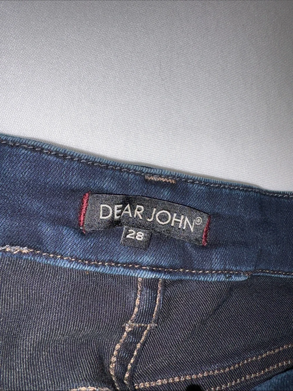 Dear John Metro jegging Jean stretchy skinny fit mid-rise dark wash Size 28